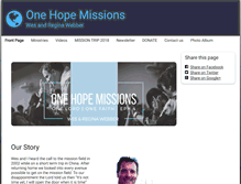 Tablet Screenshot of onehopemissions.org